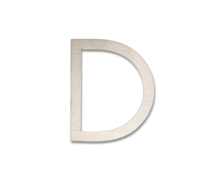 RVS Huisnummer Sticker D